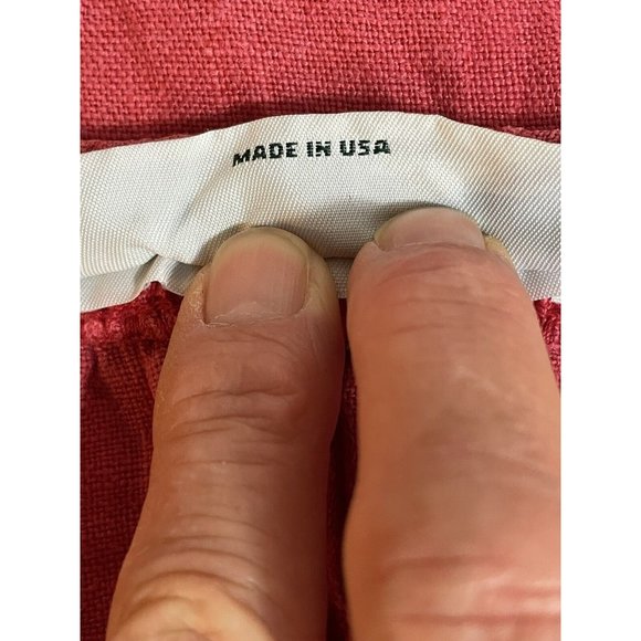 💥Vintage Willow 100% Linen Pants Women's Size Large Red Lagenlook Wide Leg Crop - Picture 7 of 12